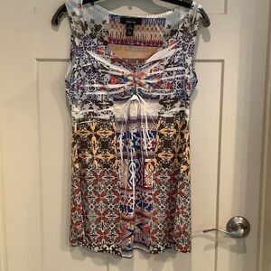 Sleeveless Multicolor Patterned Tank Top